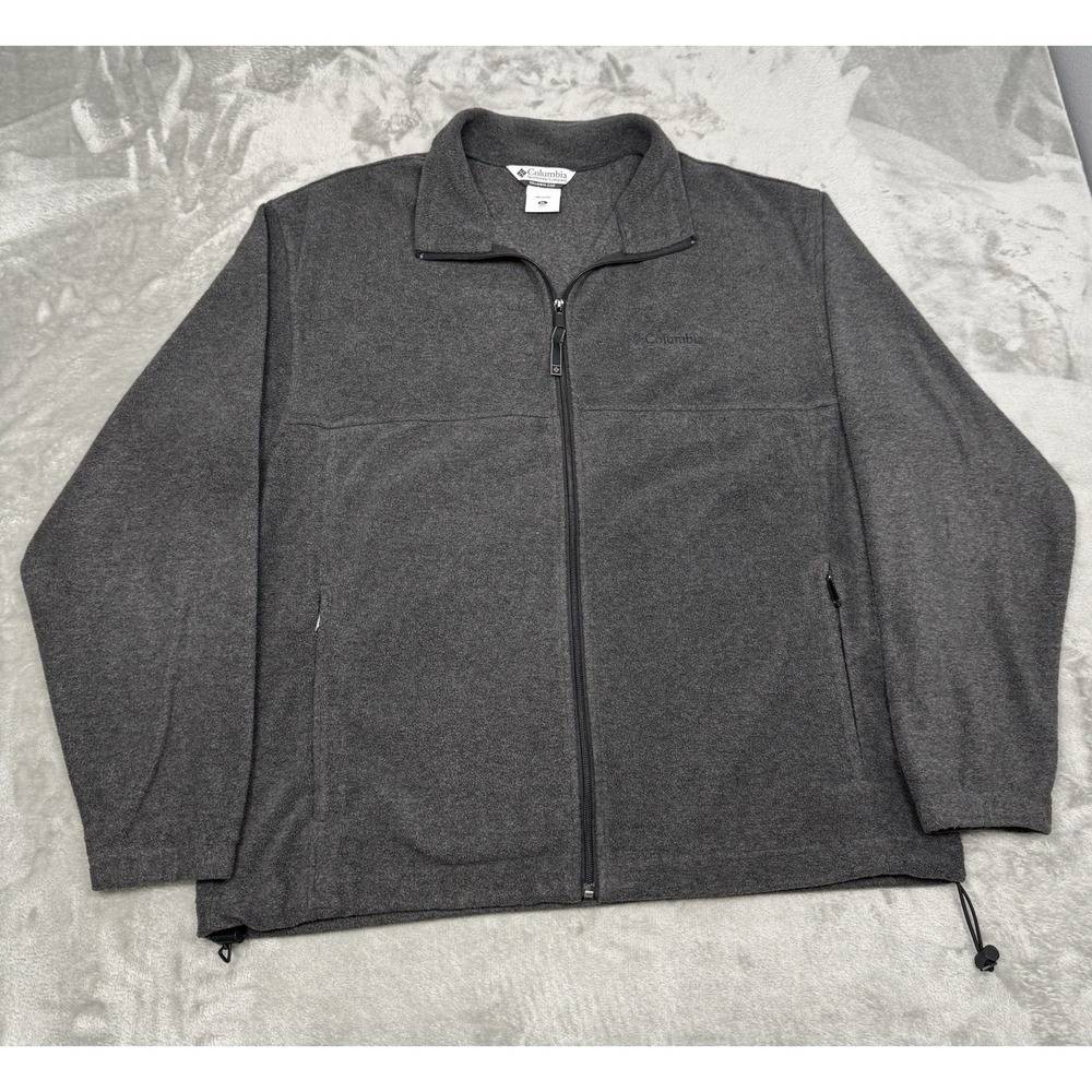 Columbia Fleece Jacket Mens XL Gray Full Zip 3 In 1 Liner Hunting Hiking Trail